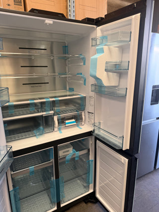 *Current Model* Hitachi 569L RWB640VT0X-1MGW Fridge with Non-Plumbed Ice Maker - Glass Matte White [Carton Damage ]