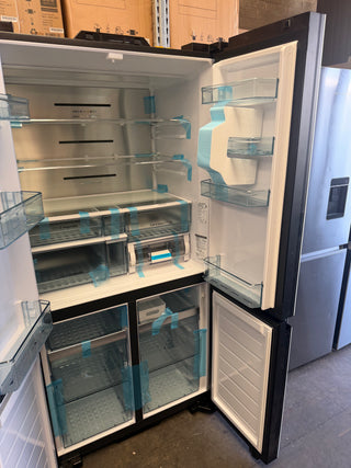 *Current Model* Hitachi 569L RWB640VT0X-1MGW Fridge with Non-Plumbed Ice Maker - Glass Matte White [Carton Damage ]