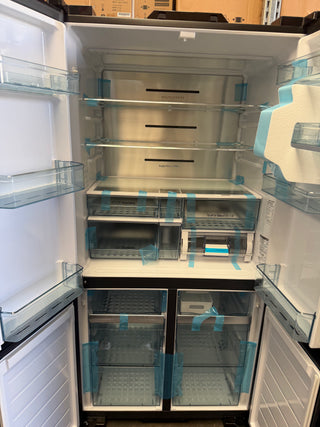 *Current Model* Hitachi 569L RWB640VT0X-1MGW Fridge with Non-Plumbed Ice Maker - Glass Matte White [Carton Damage ]