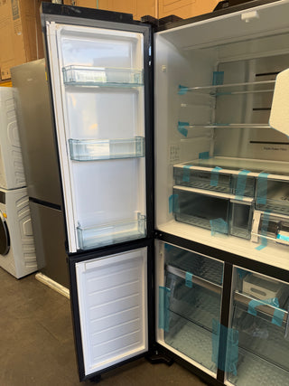 *Current Model* Hitachi 569L RWB640VT0X-1MGW Fridge with Non-Plumbed Ice Maker - Glass Matte White [Carton Damage ]