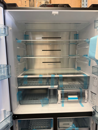 *Current Model* Hitachi 569L RWB640VT0X-1MGW Fridge with Non-Plumbed Ice Maker - Glass Matte White [Carton Damage ]