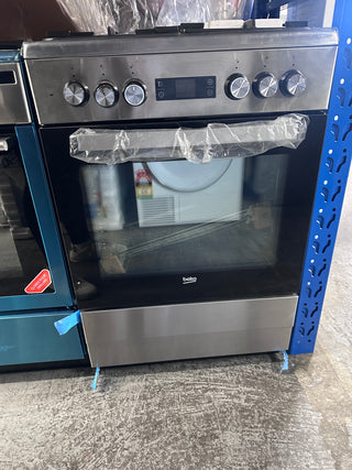 *Current Model* Beko 60cm Dual Fuel Stainless Steel Freestanding Oven BFC60GMX [Factory Second]
