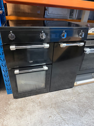 *Amazing Value* Beko 90 cm Black Induction Multi Door Freestanding Oven BRC916IMB [Factory Second]