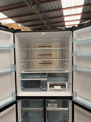 *Current Model* Hitachi 638L RWB640VT0XMGW Fridge with Non-Plumbed Ice Maker - Glass Matte White [Factory Second]