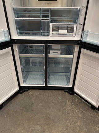 *Current Model* Hitachi 638L RWB640VT0XMGW Fridge with Non-Plumbed Ice Maker - Glass Matte White [Factory Second]