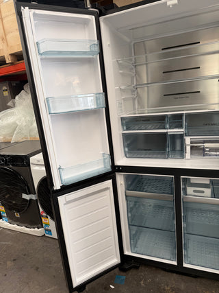 *Current Model* Hitachi 638L RWB640VT0XMGW Fridge with Non-Plumbed Ice Maker - Glass Matte White [Factory Second]