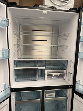 *Current Model* Hitachi 638L RWB640VT0XMGW Fridge with Non-Plumbed Ice Maker - Glass Matte White [Factory Second]