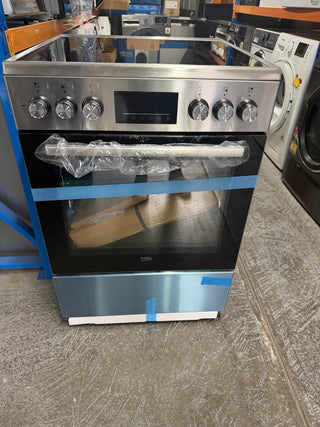 *Current Model* Beko 60cm Stainless Steel Freestanding Oven with Ceramic Cooktop BFCB60VMX [Factory Scond] ]
