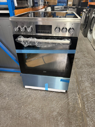 *Current Model* Beko 60cm Stainless Steel Freestanding Oven with Ceramic Cooktop BFCB60VMX [Factory Scond] ]