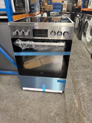 *Current Model* Beko 60cm Stainless Steel Freestanding Oven with Ceramic Cooktop BFCB60VMX [Factory Scond] ]