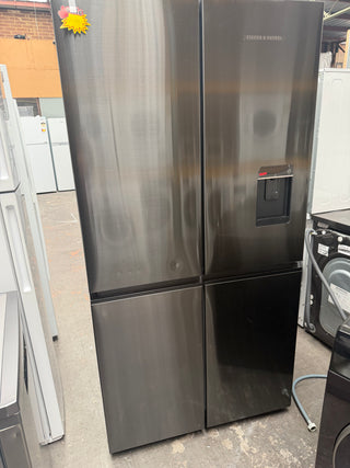 Fisher & Paykel Series 7 538L Quad Door Refrigerator with Ice and Water Black Stainless Steel RF605QNUVB1 [Factory Second]