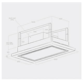 *Made in Italy *Elica 120cm Lullaby Ceiling Rangehood Aspirating LULLABYWOODA120 [Carton Damage ]
