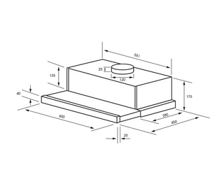 60cm Stainless Steel Slide Out Rangehood [Carton Damage]