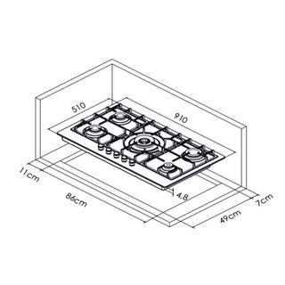 *CARTON DAMAGE *Beko 90cm Stainless Steel Gas Cooktop BCT90GX1 [ 12 Months Warranty ]