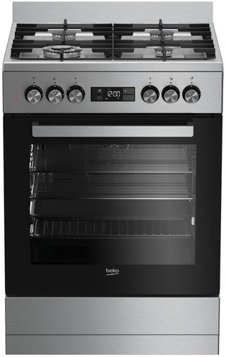 *Brand New - Made in Europe* Beko 60cm Dual Fuel Stainless Steel Freestanding Oven BFC60GMX [5 Years Warranty]