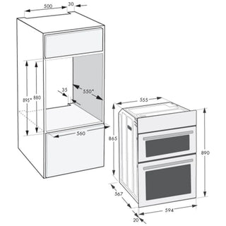 *Current Model* Beko 60cm Multifunction Built-in Double Oven BBO6811DDX [Factory Second]