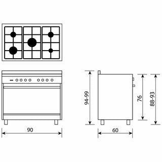 *Made in Italy* Glem GB664GG 60cm Gas Freestanding Cooker [Carton Damage]