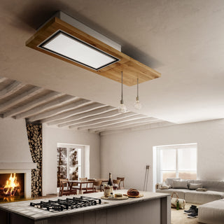 Elica Cooker Hood Lullaby Recycling Ceiling 120 cm Natural Oak LULLABYWOODF120 [LULLABY WOOD/F/120] Carton Damaged]