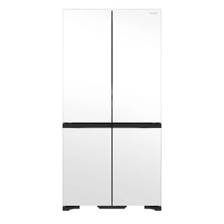 *Current Model* Hitachi 638L RWB640VT0XMGW Fridge with Non-Plumbed Ice Maker - Glass Matte White [Carton Damaged]