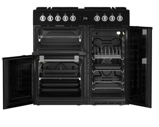 *Brand New* Beko 90cm Multifunction Dual Fuel Black Freestanding Oven/Stove BRC916GMB