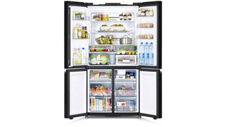 *Current Model* Hitachi 638L RWB640VT0XMGW Fridge with Non-Plumbed Ice Maker - Glass Matte White [Carton Damaged]