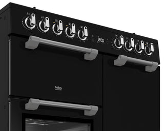 *Brand New* Beko 90cm Multifunction Dual Fuel Black Freestanding Oven/Stove BRC916GMB