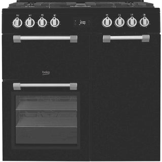 *Brand New* Beko 90cm Multifunction Dual Fuel Black Freestanding Oven/Stove BRC916GMB